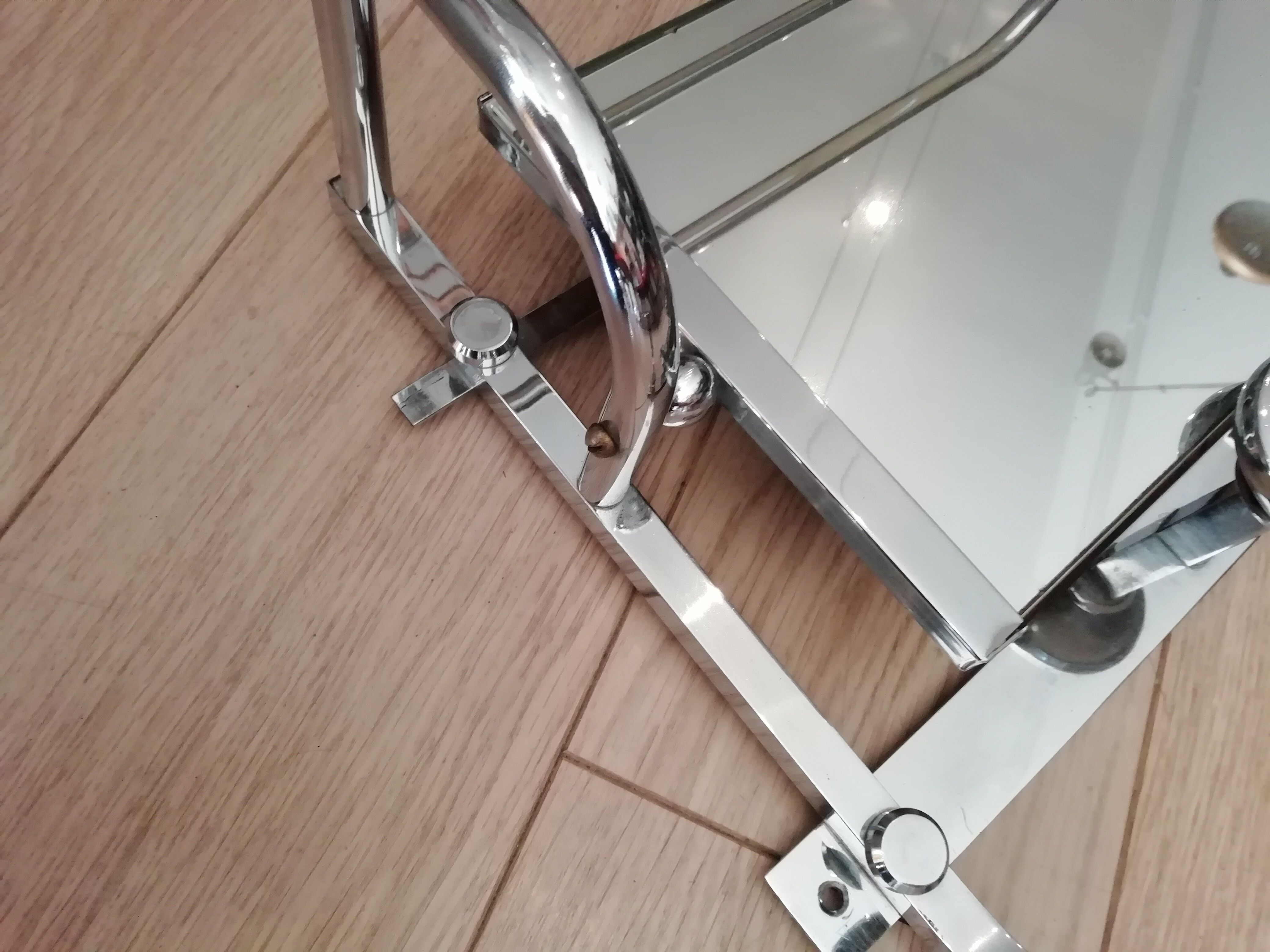 Porte manteaux chrome  miroir des années 50