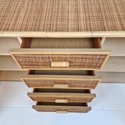 Italian Bamboo and Rattan Chest of Drawers or Credenza, 1980s