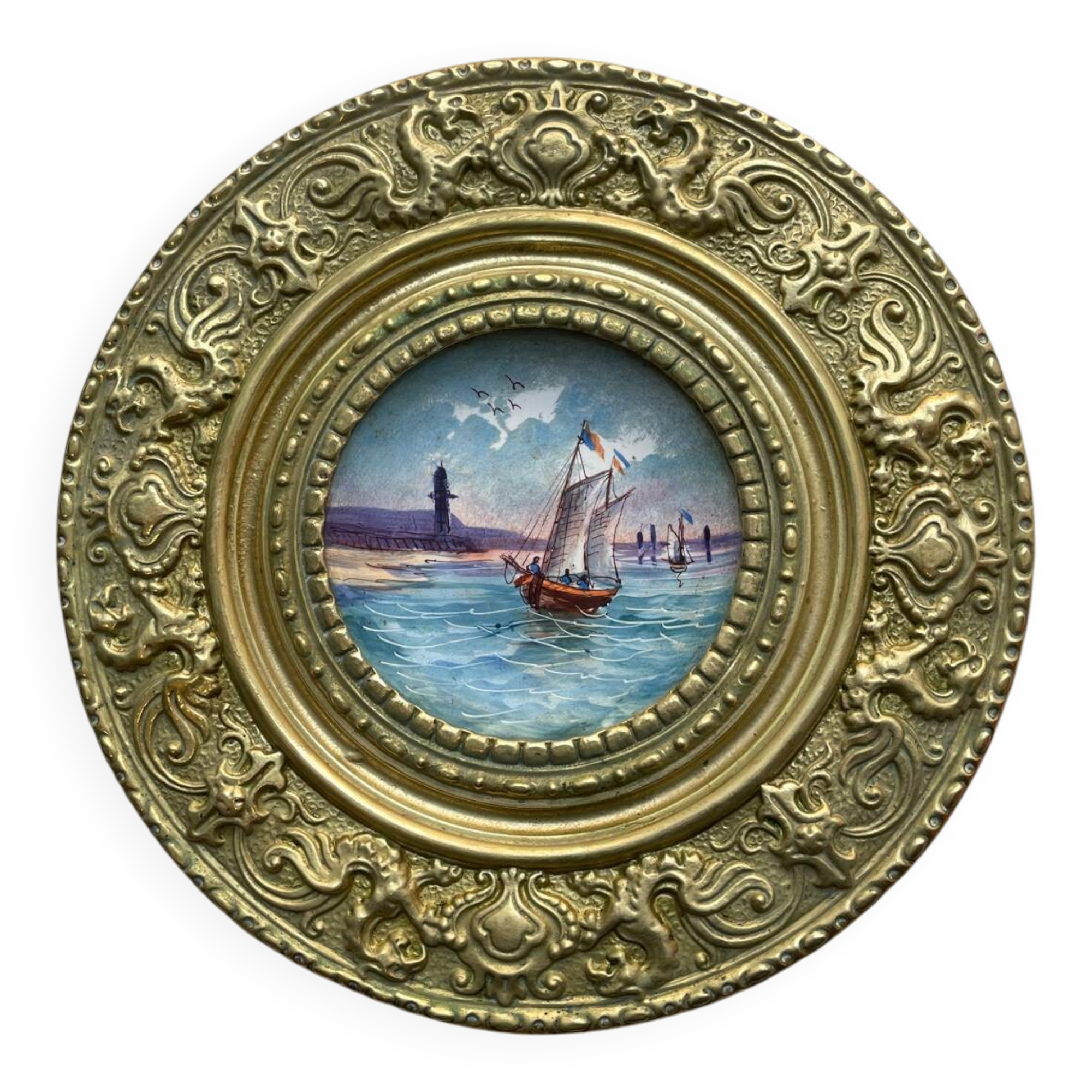 Sarreguemines Digoin plate with a rim