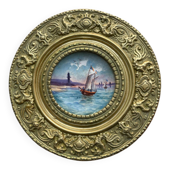 Sarreguemines Digoin plate with a rim