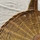 Antique large round wicker and bamboo presentation basket - diameter: 59 cm