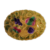 Plat ovale barbotine Sarreguemines