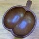 Wooden apple-shaped fruit bowl