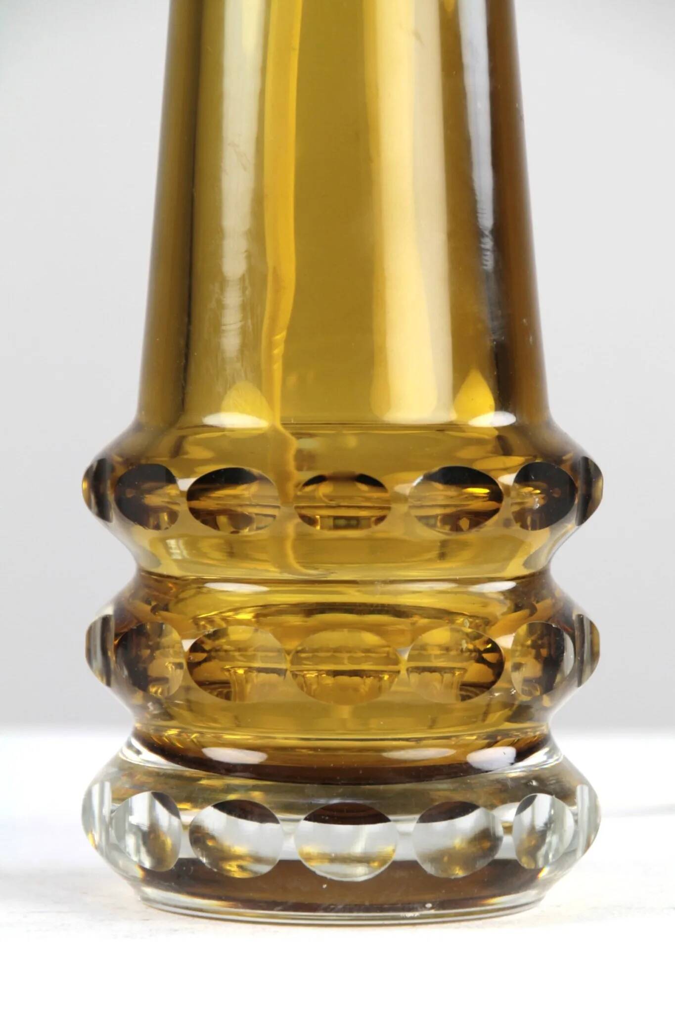 Amber & Clear Glass Table Lamp – Sweden, 1960s/1970s