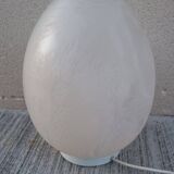 Lampe œuf Domec, verre moucheté de Vianne 1970