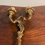 Pair of duo bronze wall lights