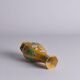 Chinese Yellow Glazed Hexagonal Relief Porcelain Vase with Prunus Motif
