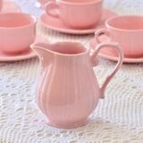 Old Salins-les-Bains coffee service in pink earthenware
