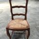 Suite of 6 rustic mulched chairs Louis XV solid cherry