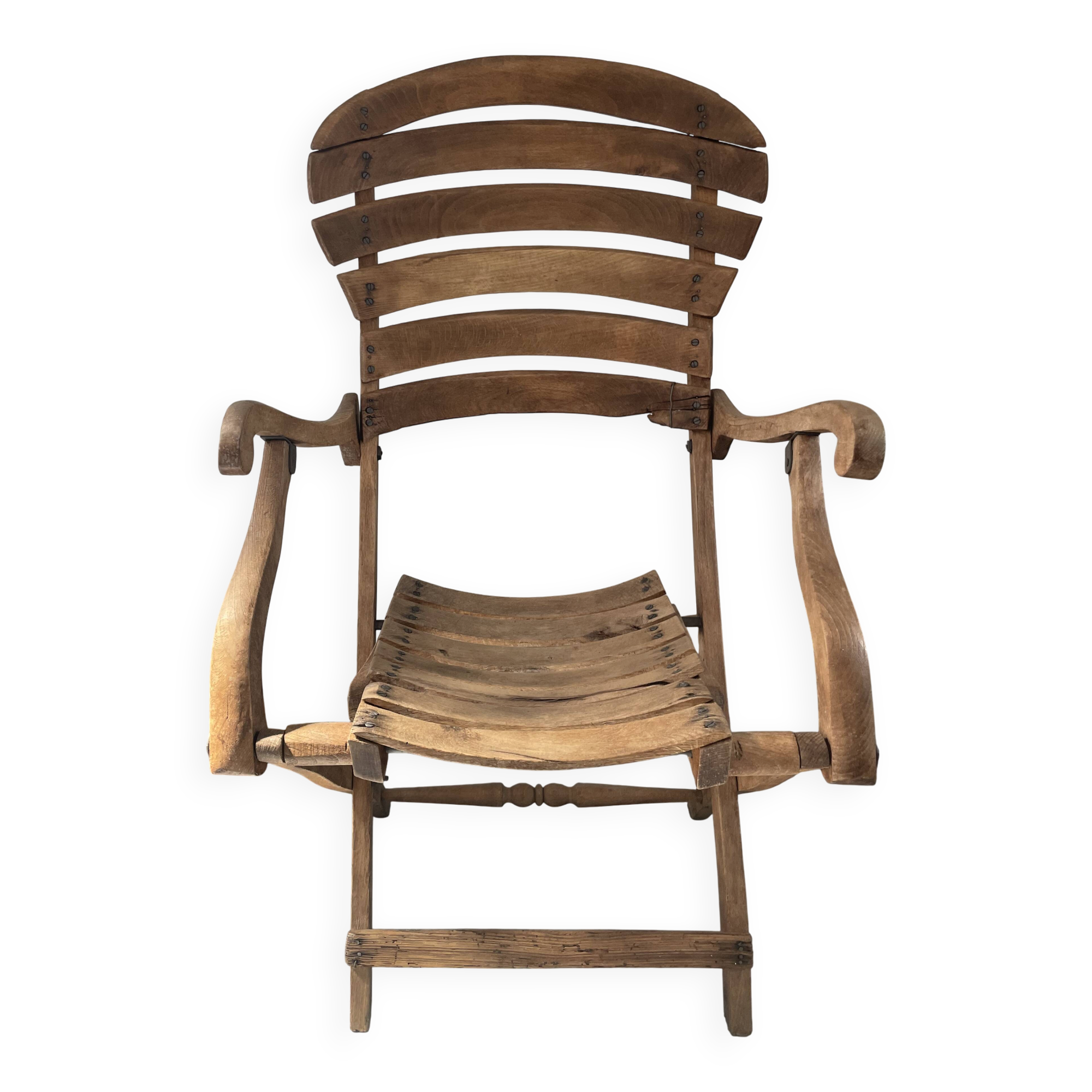 Antique wooden folding chair