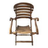 Chaise pliante antique en bois