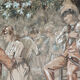 Enhanced watercolor, nineteenth century ball scene