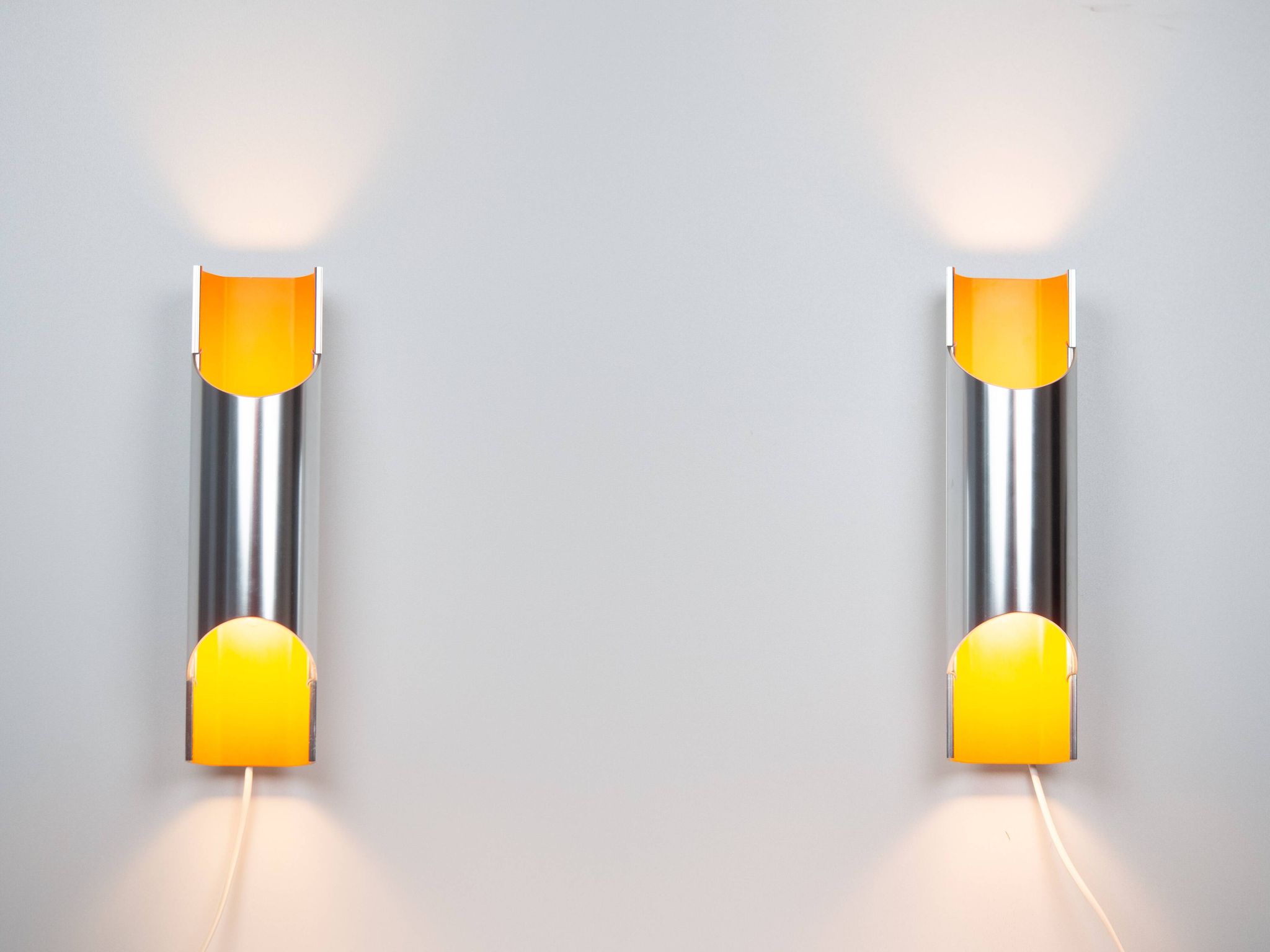 Pair of vintage Danish wall sconces Pandean by Bent Karlby, Lyfa, 1960s