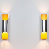 Pair of Danish vintage wall lamps Pandean by Bent Karlby, Lyfa, 1960s