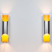 Pair of vintage Danish wall sconces Pandean by Bent Karlby, Lyfa, 1960s