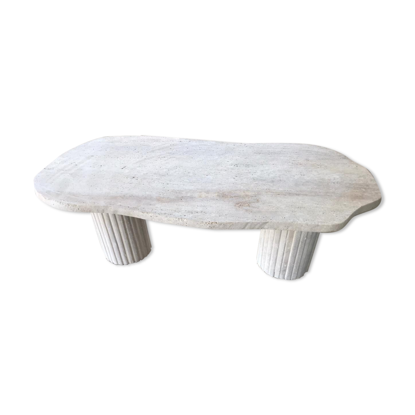 Natural travertine irregular coffee table Venus - 120x60cm