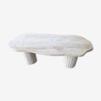 Natural travertine irregular coffee table Venus - 120x60cm