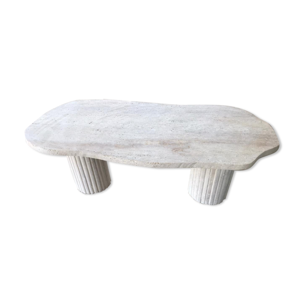 Table basse Venus irrégulière travertin naturel - 120x60cm | Selency