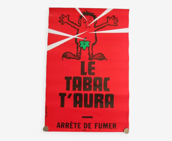 Affiche ratp ancienne dumont-contre le tabagisme-60x40