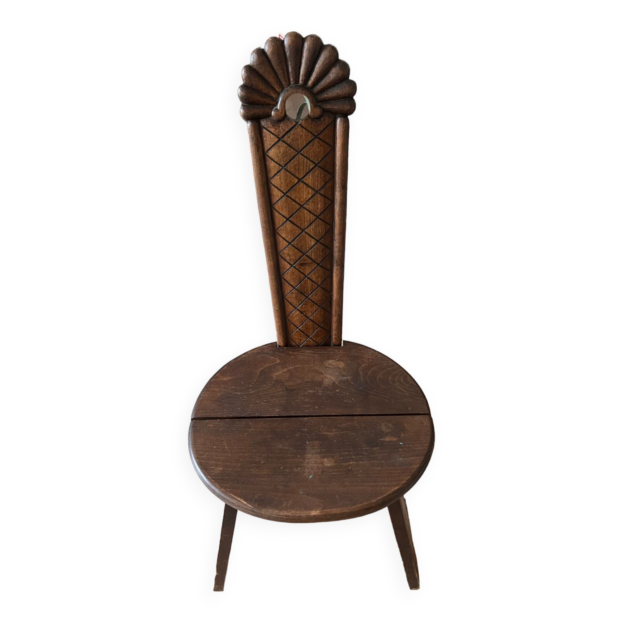 Rustic wooden chair folk art