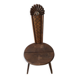 Rustic wooden chair folk art