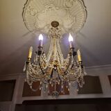 Old chandelier with crystal tassels