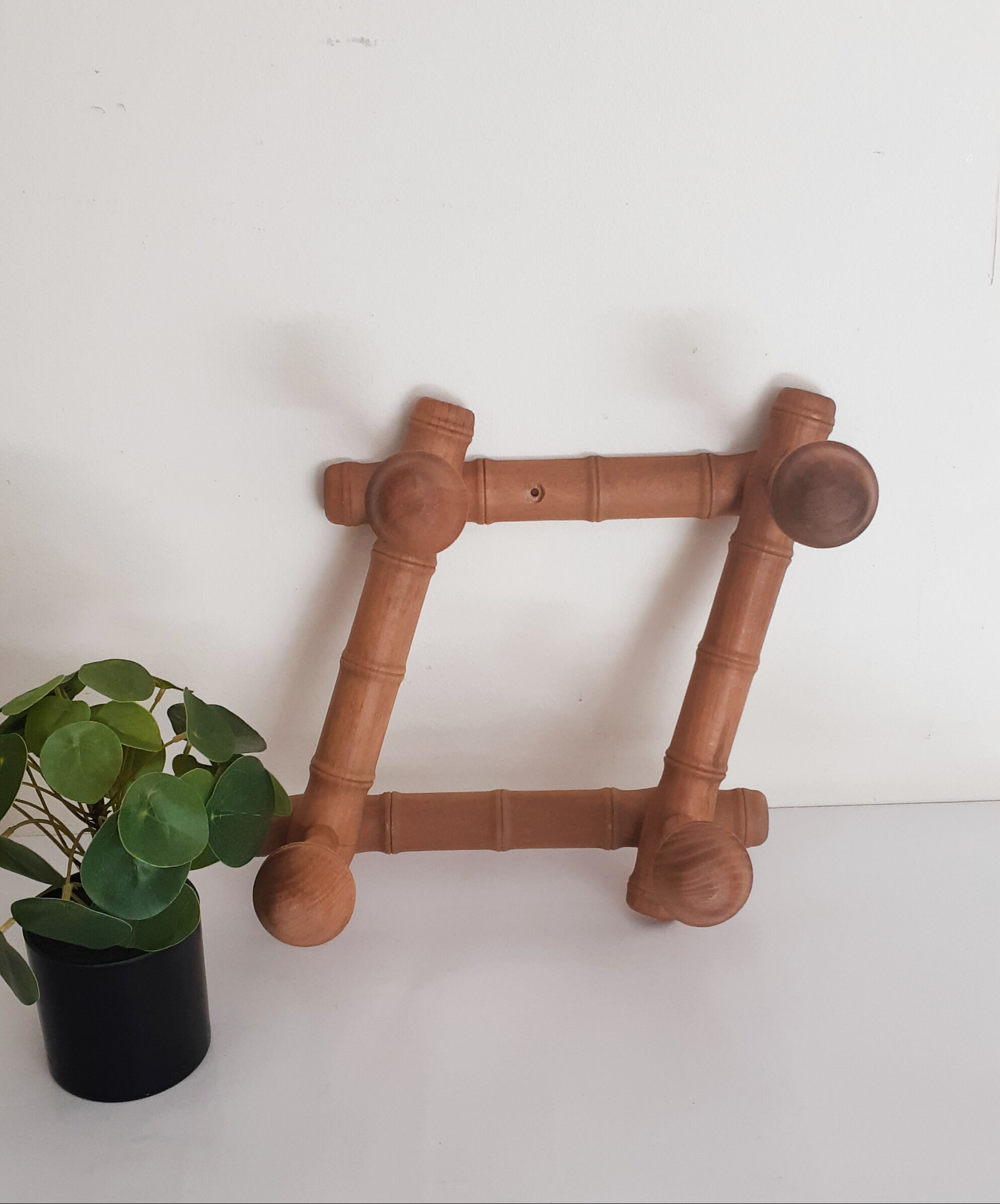 Foldable wooden coat rack, vintage, 50s/60s