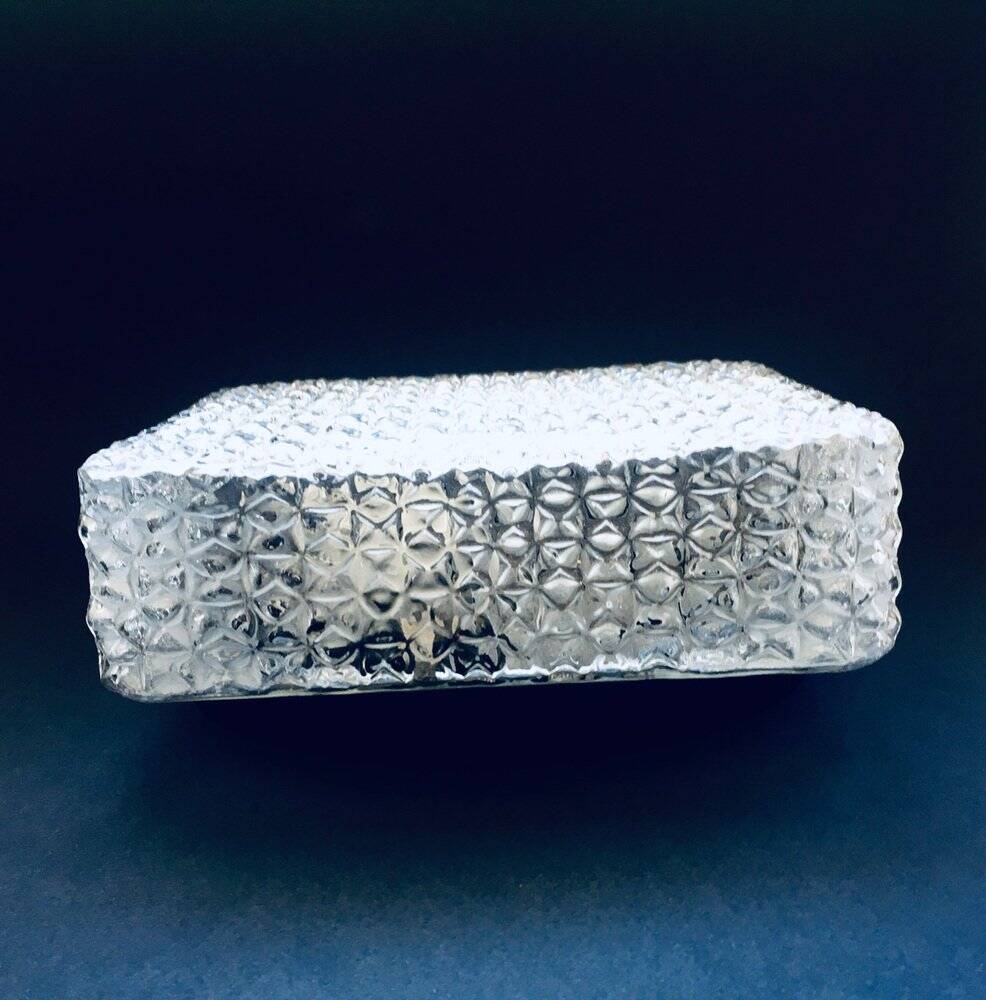 Square Wall Lamp in Glass by RZB Leuchten, 1960s