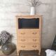 Chiffonier / Renovated Louis XV style entrance furniture in raw wood