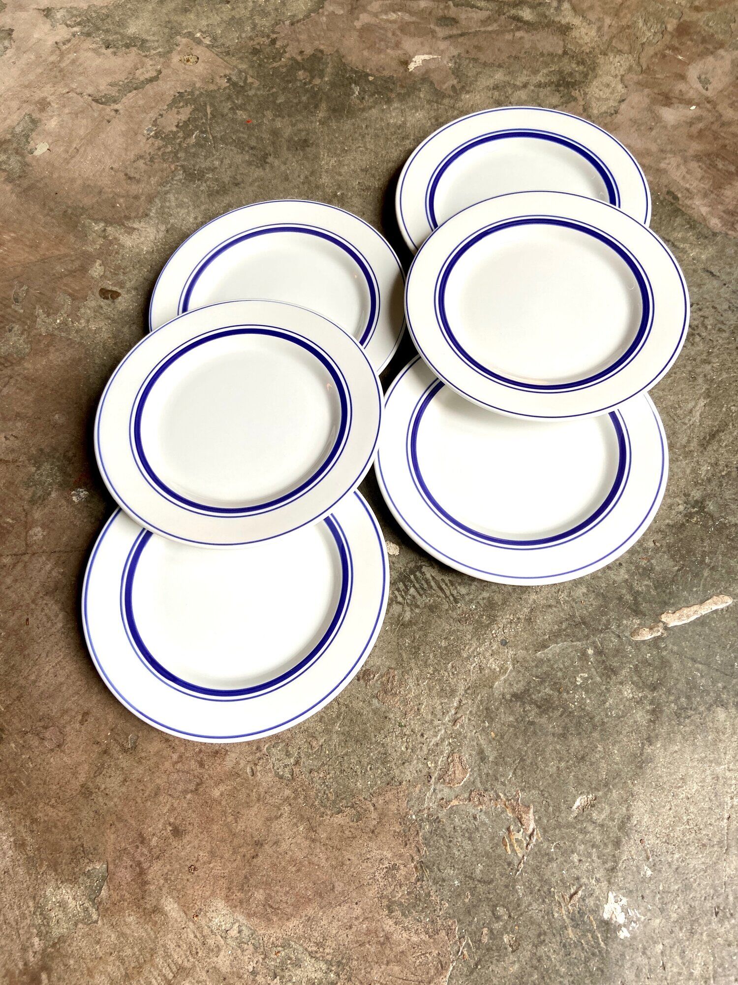 Lot de 6 assiettes à dessert en faïence italienne