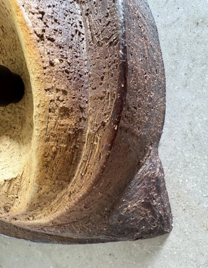 Vintage brutalist stoneware wall sconces, 1960s, set of 2