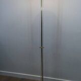 Designer floor lamp in gilded brass and plexiglass