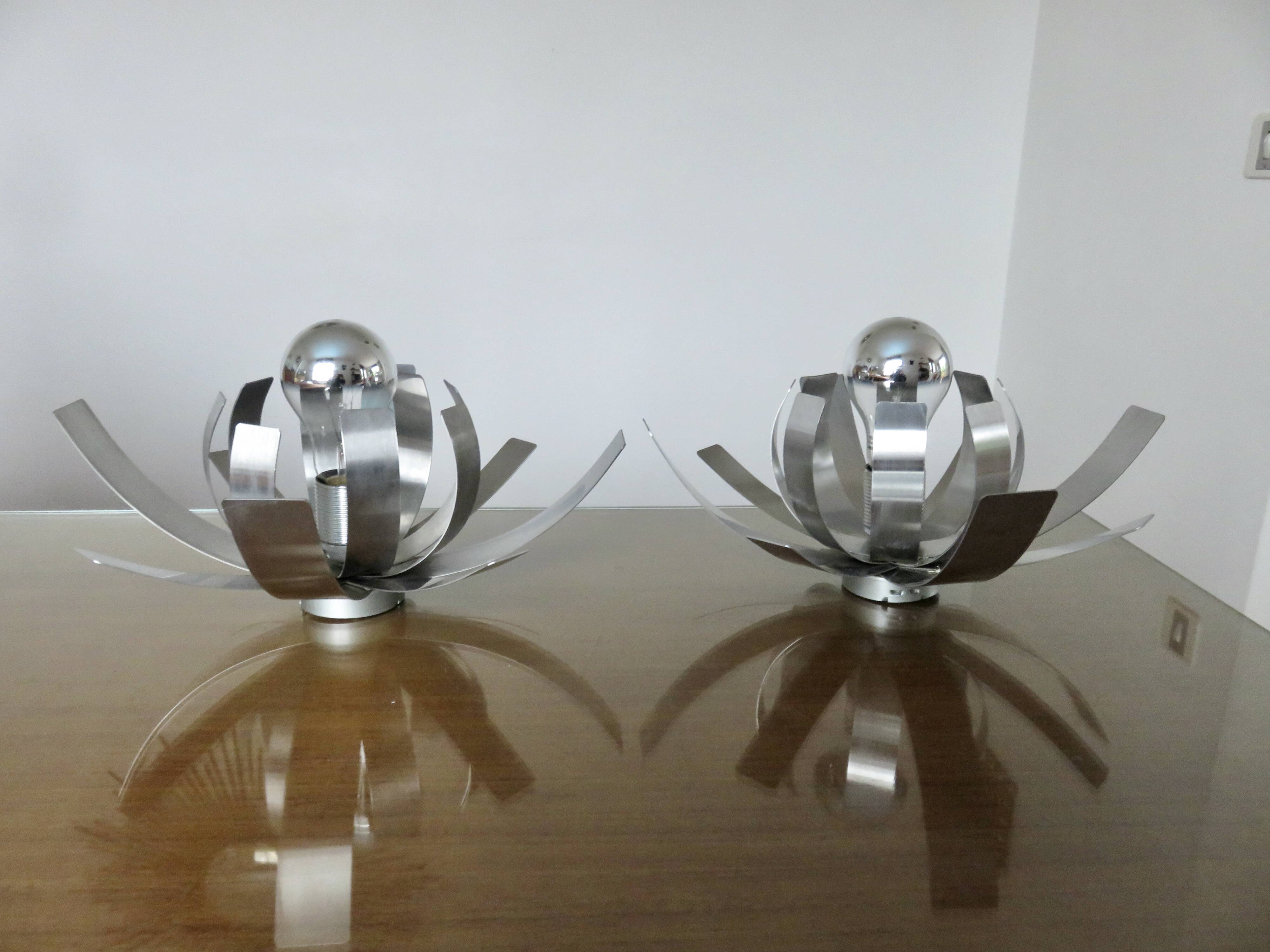 Pair of flower sconces by Jocelyne Trocmé for OXAR 1970