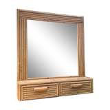 Miroir mural en bambou