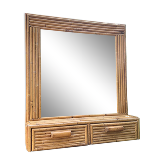 Bamboo wall mirror