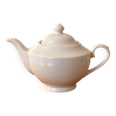 Théière blanche en céramique émaillée – Forme ronde et couvercle assorti
