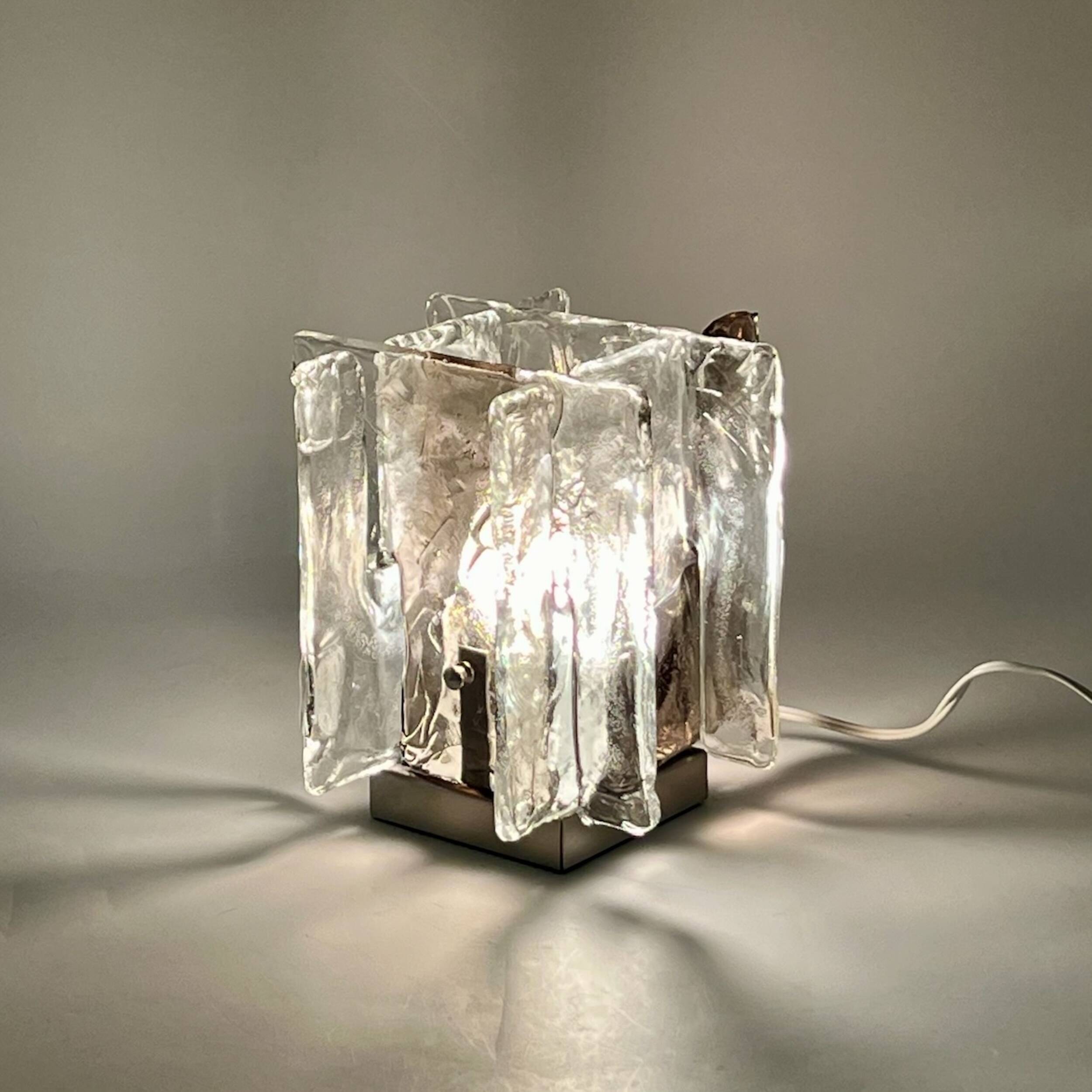 Vintage Murano Table Lamp by Carlo Nason for Mazzega, 1970s