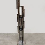 Lampe de sol en métal chromé au design vintage italien des années 1970