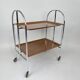 Mid-century Vintage Chrome and Plywood Folding Serving Trolley, 1950's