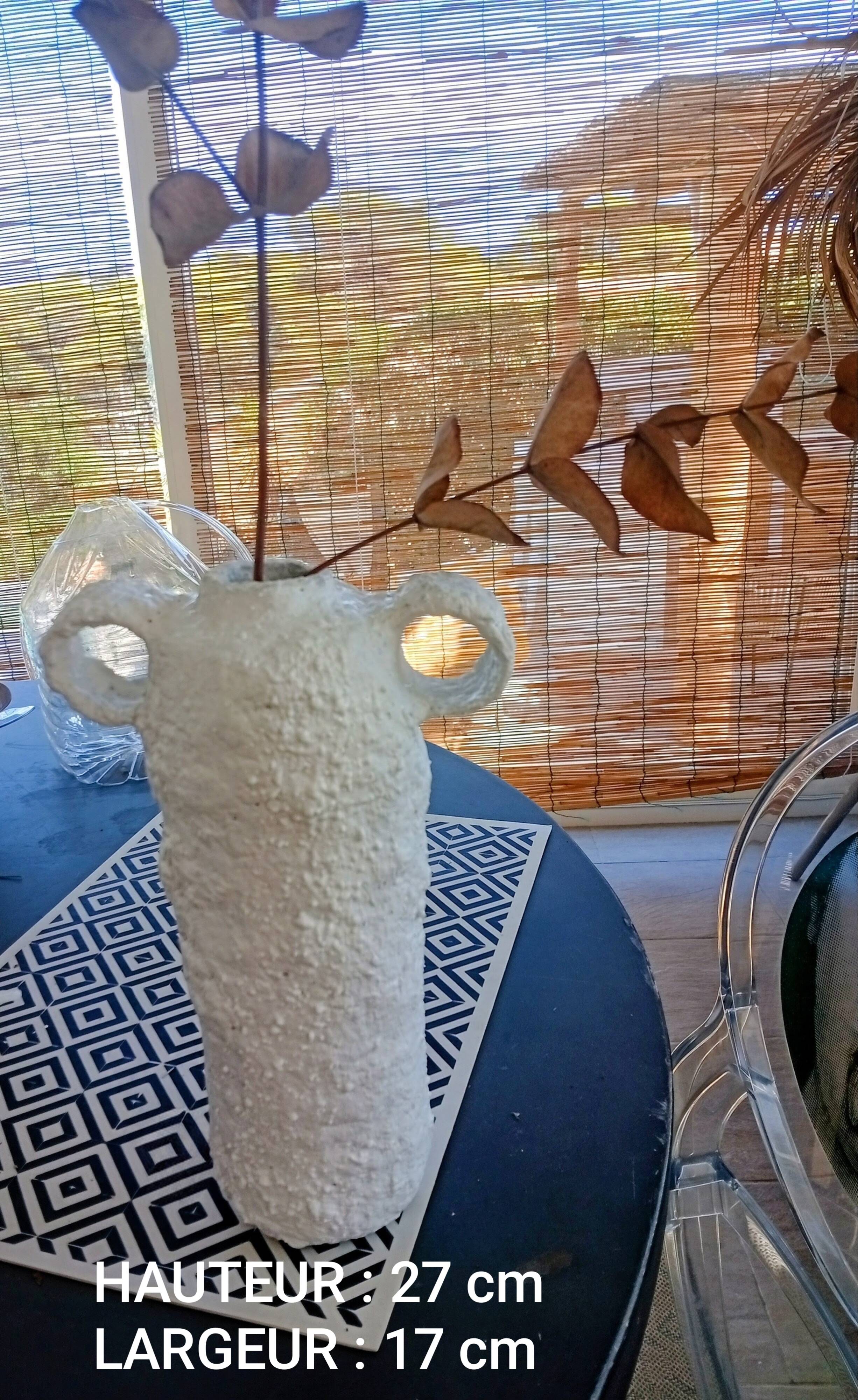 Lot de 4 vases sculpturaux esprit minéral Boho