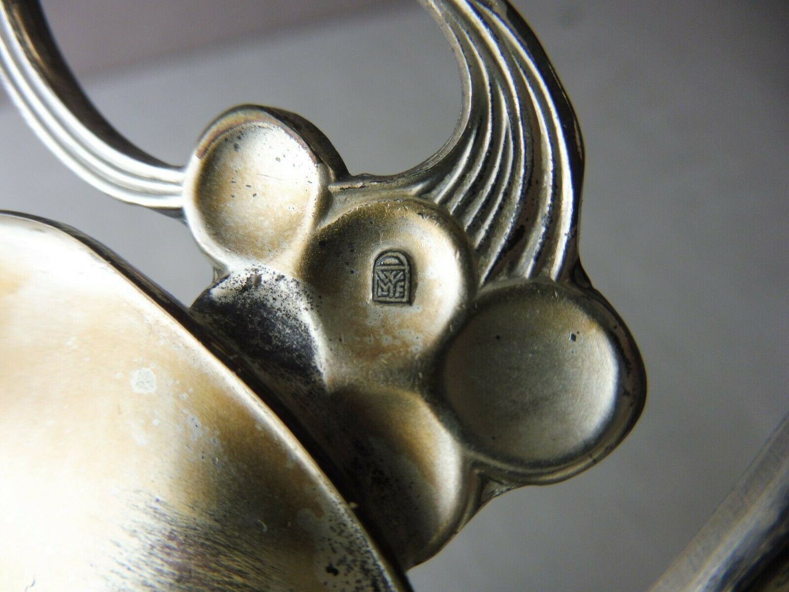 Old cut/flat ivy leaf shape/vine, silver metal, WMF