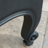 Commode Louis XV laquée noir acier