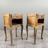 Pair of Louis XV style bedside tables in wood, 20th century