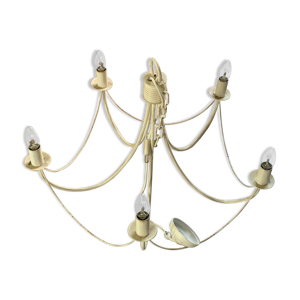 Lustre en métal blanc