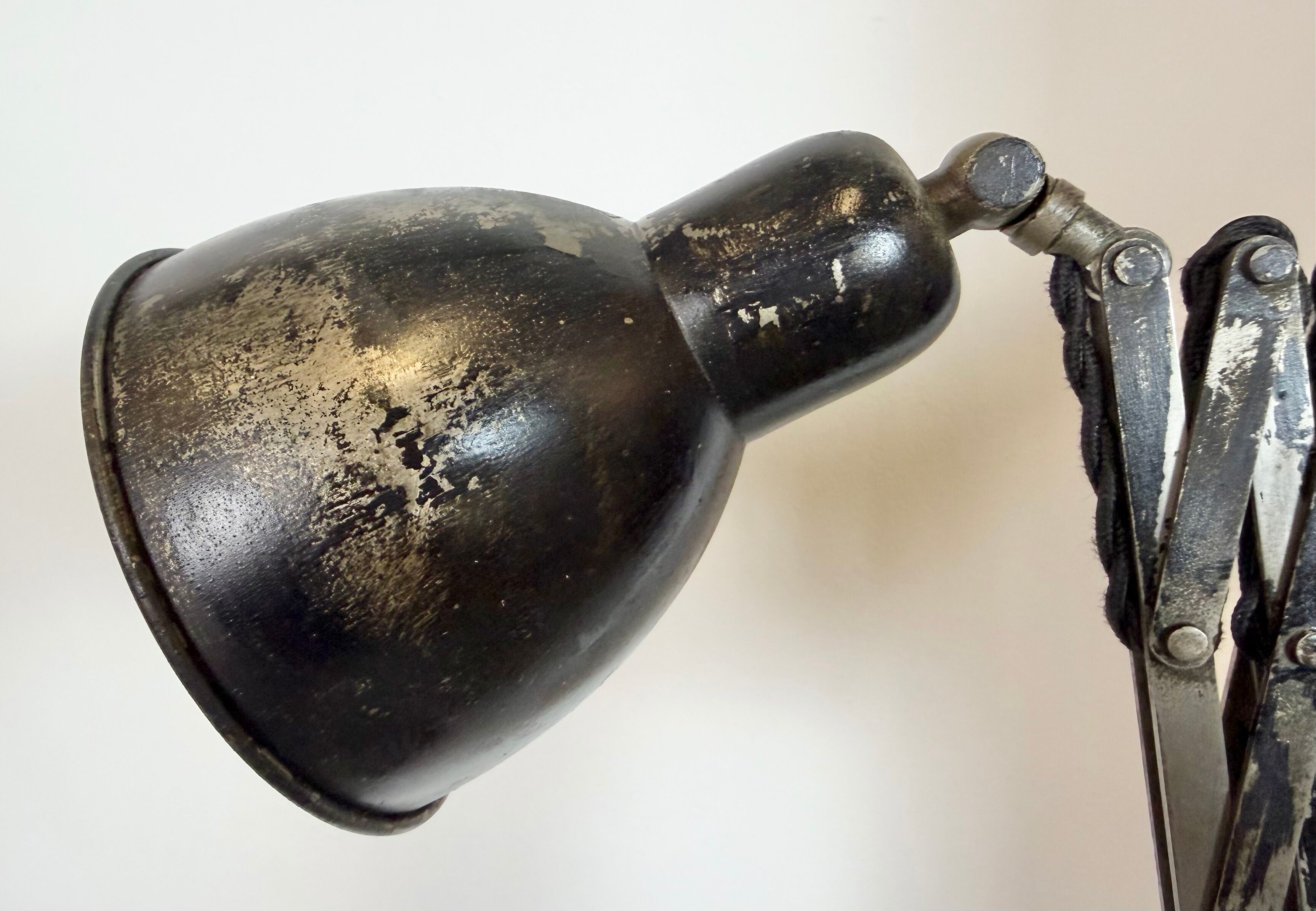 Industrial Black Scissor Wall Lamp, 1950s