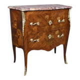Small marquetry chest of drawers, Louis XV style – early 20th century