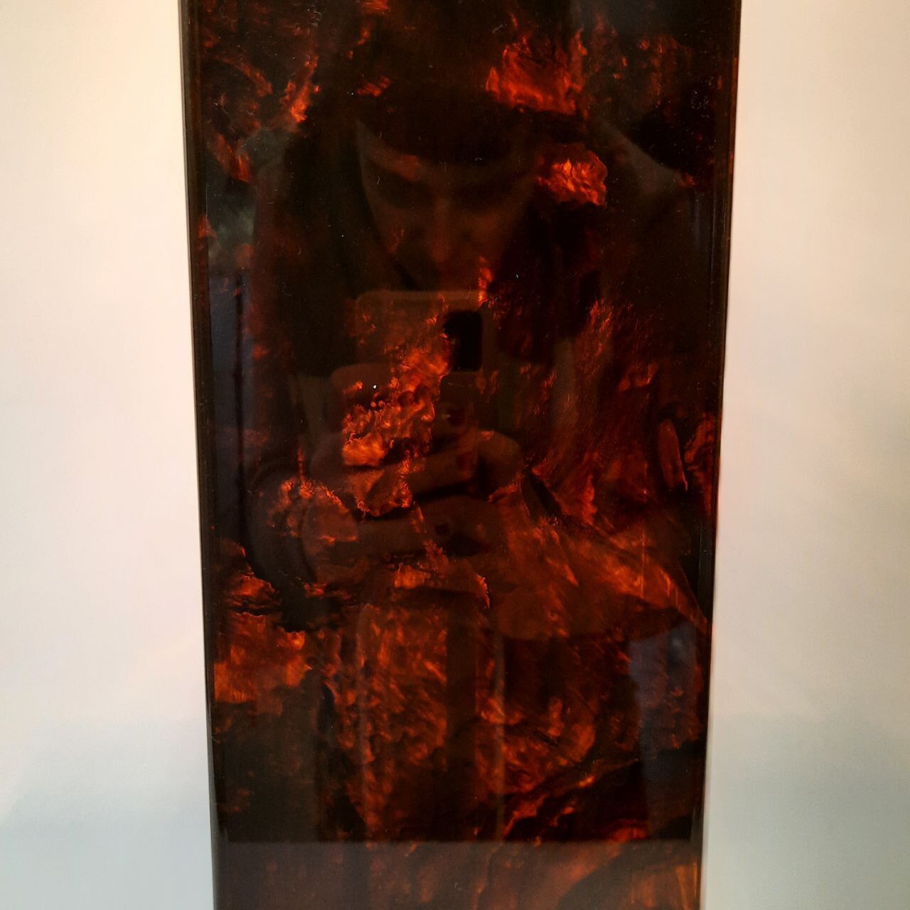 Lampe effet briar et laiton lucite années 1980