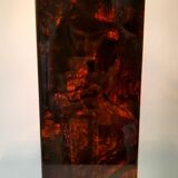 Lamp - briar and brass lucite effect - 1980s - vintage.
