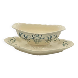 Saucière faïence  Longchamp, Robert charbonnier, Iris, art nouveau