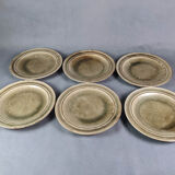 Series of 6 flat plates, blanot stoneware